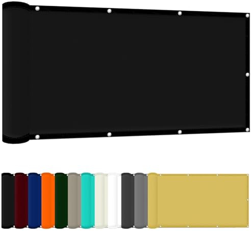 Sonnensegel Wasserdicht 180 x 400 cm Wetterschutz Wasserabweisend Sonnensegel Balkon Uv-Schutz-Polyestergewebe mit Seil Ideal für Schwimmbäder Partys Und Outdoor-Aktivitäten, Schwarz