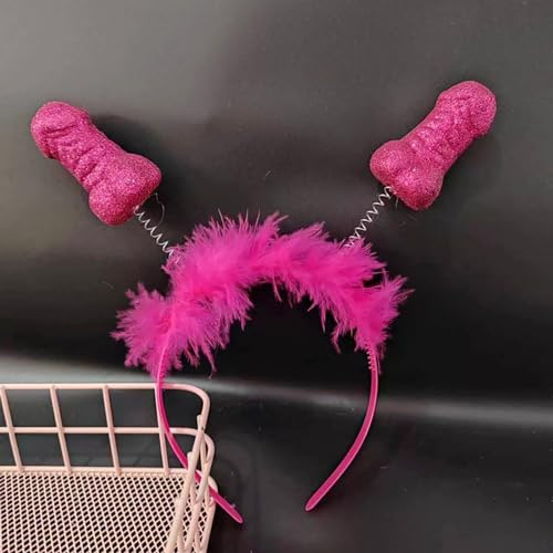 Bandeau de plume rose rouge sexy pour partie de Bachelorette, mariée pour être la bande de cheveux décorative de douche nuptiale, partie de poule Photo Prop
