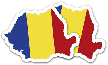 Finest Folia 2er Set Länder Silhouetten Aufkleber Länderaufkleber Bundesland Flagge Sticker für Auto Fahrrad Motorrad Modellblau selbstklebend wetterfest R215 (17 Rumänien)