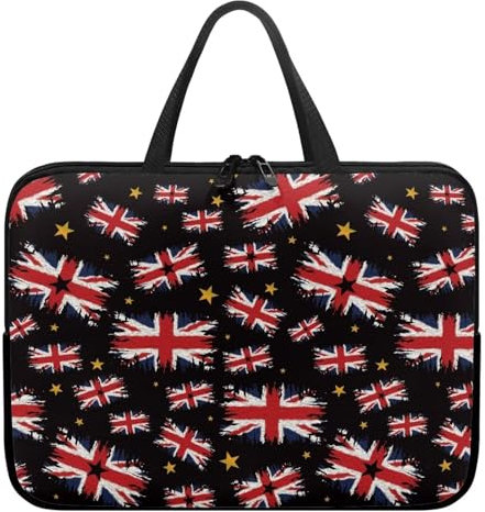 Belidome Laptophülle mit Griff, Union Jack, britische Flagge, 17 Zoll (43,2 cm)