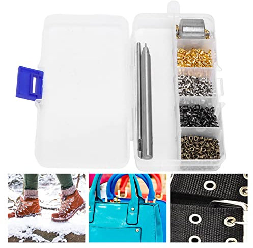 LetCart Ösen-Set mit Aufbewahrungsbox, Metall, Eisen, galvanisiert, Ösen-Set für Schuhe, Taschen, Kleidung, Stoffösen, Messingösen