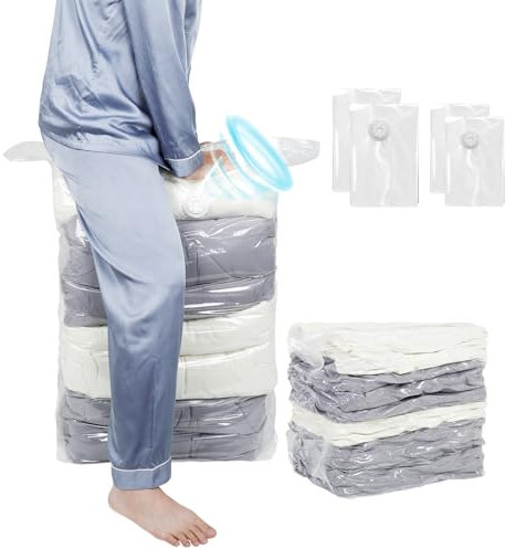 AiQInu Sac Sous Vide Vetement, 4 Aspirateur Housse de Rangement 2 * 70x50x30cm + 2 * 100x80x38cm, Voyages Réutilisables pour Matelas, Vêtements, Couettes, Literie, Oreillers Solides & Durables
