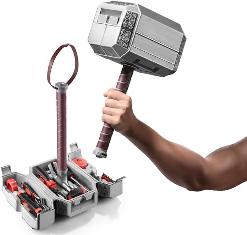 DGQHME Martello di Thor, Cassetta degli attrezzi, Kit di utensili per la casa, Set di utensili per il martello Mjolnir di Thor, Set di utensili per la riparazione della casa, Regalo Marvel, Regalo