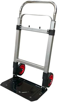 Klappbare Transportkarre Elastisches Spannseil - Tragkraft 90 kg - Höhenverstellbarer Griff - Vollgummireifen - Zusammenklappbare Ladefläche/Handkarre/Sackkarre