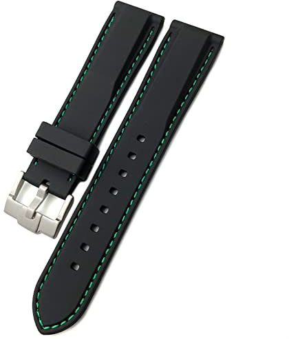 EZZON Bracelet de montre en caoutchouc 18 mm, 19 mm, 21 mm, 20 mm, 22 mm, 23 mm, 24 mm pour Rolex, Seiko, SKX, Omega - Bracelet de montre en silicone souple et étanche, 22mm, Agate