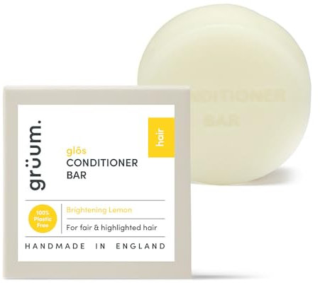 grüum Brightening Hair Conditioner Bar 50g - SLES, EDTA & Paraben Free Conditioner Bar for Hair Lasts up to 60 Washes - Plant-Based Vegan Solid Conditioners Bars for Hairs