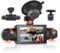 4 channal Dash Cam 360° Car Recorder Front and Rear Inside Side，3 inch 1080P DVR Camera with 480 Rear Pull + G-Sensor, Rearview, Night Visio, Loop Record, 24H Parking Watch