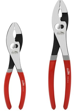 HOUSERAN 2 Pinces à Joint Coulissant, 203/254 mm, Mâchoires Cr-V | Acier Haute Teneur en Carbone, Mâchoires Dentelées Cr-V Robustes, Poignées Caoutchouc Antidérapantes Durables