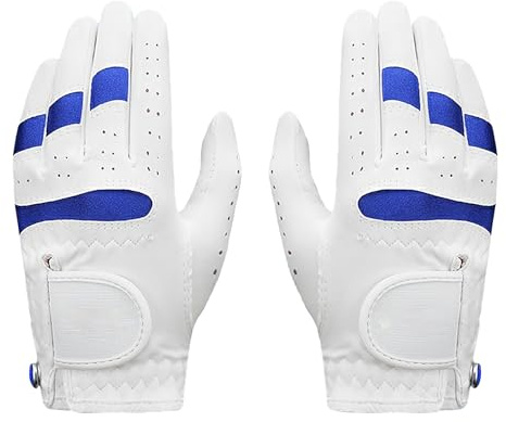 TINAYAUE 1 paire de gants de golf en microfibre respirante pour garçons et filles de 5 à 9 ans - Main gauche et droite - Gants de golf antidérapants pour l'été - Gants de cyclisme complets (bleu,