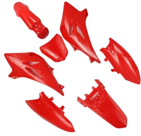 Wivplex Kunststoff-Kotflügel-Schutzabdeckung, Kraftstofftank, seitlicher Kotflügel, Verkleidung, Karosserie-Set, TTR50, TTR 50 Pit Dirt Bike Verkleidungsschale(Red)