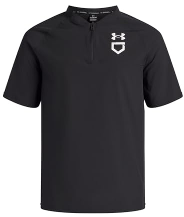 Under Armour Boys' Utility Cage Jacket Short Sleeve, (001) Black / / White, X-Large