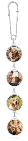 Broche Personnalisée 1-4 Charme Pendentif - Médaillon Photo Bouquet Mariage Broches et Pins pour Femme Homme Cadeau Memorial Mariage