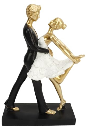 BSTCAR Romantisches Paar Tanzskulptur Harz Paar Ballett Tänzer Statue Dekorative Sammlerstücke Figur Ornament (7130 W -01)