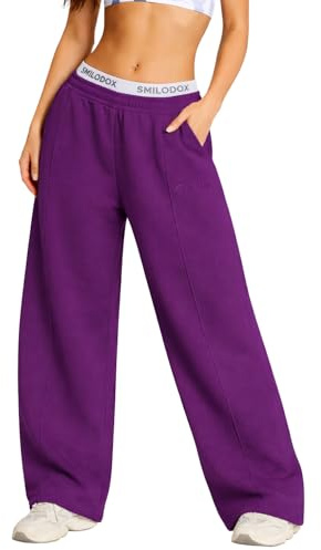 SMILODOX Jogginghose Damen Siara, Bequeme & stylische Freizeithose mit elastischem Bund und Seitentaschen, Trainingshose mit verstellbarem Beinabschluss im Oversize Fit, Für Fitness, Yoga & Freizeit