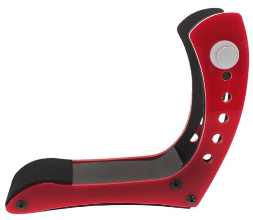 WHAMVOX Verstellbare Gitarrenbeinstütze mit 6 Stufen für E-Gitarre und Bass | Rote Optik, Kunststoff Metall und Schaumstoff, Stabile Stütze bei Proben und Auftritten für Musiker