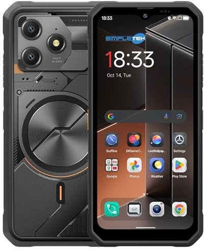 SIMPLETEK - Smartphone Rugged Display 6,56 HD+ 90Hz - 128GB ROM - Fino a 24GB RAM - 5000mAh - Android 16 - Certificazione IP68/IP69K - NFC