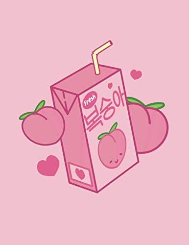 Notebook: Cute Peach Juice Notebook Journal Diary | Kawaii Aesthetic Vaporwave | Japan Japanese South Korea Korean | A4 8x11” | 120 Lined Pages