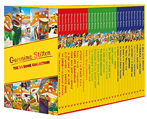 Geronimo Stilton (30 Children Book Collection, Ideal for kids, Lost Treasure of the Emerald Eye, The Curse of the Cheese Pyramid, Cat and Mouse in a Haunted House, I'm Too Fond of My Fur & 26 more)
