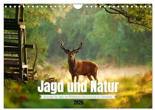 Jagd und Natur - Kalender für Jäger mit Wildtieren Deutschlands im Jahreslauf (Wandkalender 2026 DIN A4 quer), CALVENDO Monatskalender: ... in ihrer schönsten Form. (CALVENDO Natur)