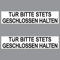 GreenIT 2 Sticker Tür Bitte stets geschlossen halten PVC Aufkleber 20cm Hinweis Schild für Tür zu schließen Tor in Geschäft Arzt Praxis Kanzlei