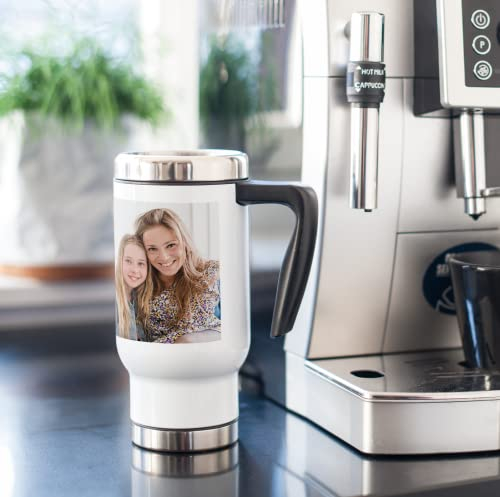 Thermobecher personalisiert mit Foto - Geburtstagsgeschenk für Männer und Frauen - Kaffee to go Becher Thermo, Edelstahl Kaffeebecher mit Bild & Text, doppelwandig & auslaufsicher