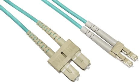 LSZH Duplex OM3 Multimode Glasfaserkabel 50/125, LC-SC, 50 m.