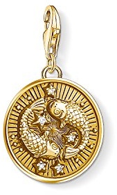 THOMAS SABO Charm-Anhänger STERNZEICHEN FISCHE 925er Sterlingsilber; 750er Gelbgold Vergoldung