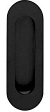 INTERSTEEL - Schiebetürmuschel blind oval Matt Schwarz - Muschelgriff für Schiebetüren, Innnetüren und Wandschränke - 120 x 40 mm