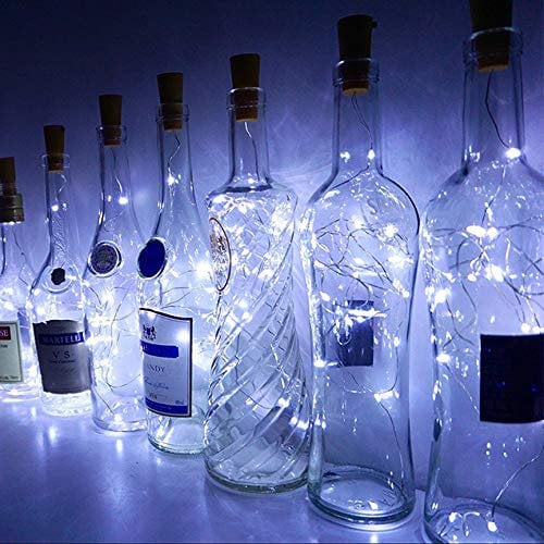 7X Sets of Bright White Bottle Top String Lights - Starry Wine/Gin Bottle Decorations