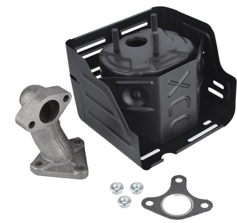 Cancanle Silenziatore Gruppo Scarico Marmitta con Ricambio Collettore per Honda GX240 GX270 8HP e 9HP Motore