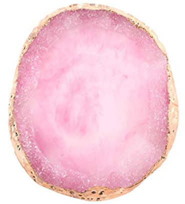 Minkissy Resin Manicure Palette Agate Brim Nails Color Plate Manicure Nail Art Tool (Pink)