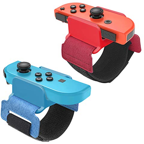 FASTSNAIL 2 Pack Armband Kompatibel mit Switch Just Dance 2025/2024/2023/2022/2021, Armbänder Kompatibel mit Nintendo Switch &OLED Modell,Zubehör Kompatibel mit JoyCon(Blau und Rot)