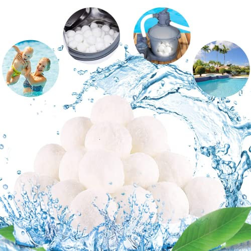 Balle Filtrante Piscine,1300g Boule Coton Filtre Piscine pour systèmes de Filtre a Sable Piscine Remplacer 46kg de Sable Filtration Piscine