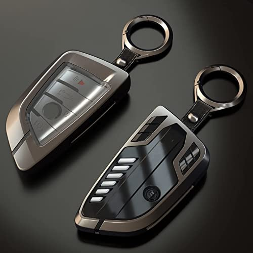 AvryLuky Alloy Car Key Case Rings Cover Holder for BMW 1 3 5 7 Series 525li 530 F48 X1 X2 X3 X4 X5 X6 Classic Engine Head Concept (A Style Glod)