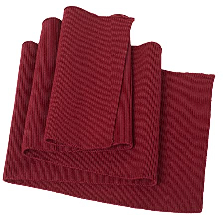 TinaKim Rippstrickstoff für Sweatshirts & Kapuzenpullover – Stoff für Bündchen, Ärmel & Saum (Burgunderrot, 91x15 cm)
