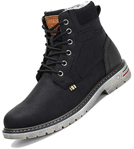 Mishansha Stivali Uomo Invernali Impermeabile Scarpe Outdoor Antiscivolo Allineato Caldi Donna Stivali da Neve, Nero 43