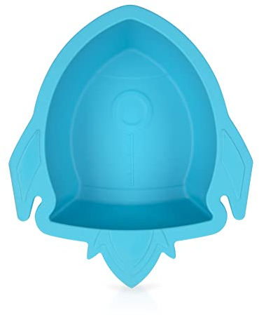 Nuby Sure Grip Silicone Rocket Bowl with Non Slip Base, 6m+, Blue