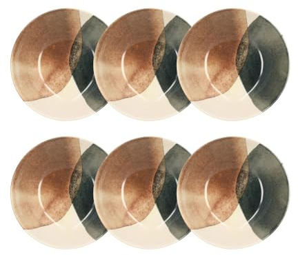 NOVASTYL - Lot 6 assiettes creuses gaia 20cm en grès - 2614684
