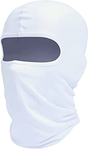 HshDUti Sturmhaube Gesichtshaube | Balaclava Winter Sturmhaube Fahrrad Motorrad Ski Schlauchtuch für Damen & Herren Weiß