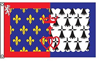 Stormflag Drapeau Régions françaises 90x150cm Drapeau Pays de la Loire 3x5ft Polyester 90g avec œillets et Double couture