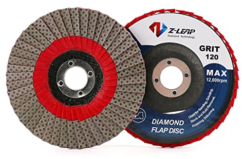 Meules abrasives de 100 mm grain 120 pour meuleuse d'angle, disque de ponçage diamant avec arbre de 5/8