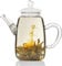 Dimono Mundgeblasene Teekanne mit Teefilter & Teesieb Kanne mit Filtereinsatz aus Glas (Krug 600ml)