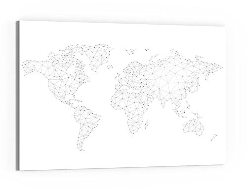 DEQORI Glas-Magnettafel | 90x60 cm groß | Motiv Vernetzte Welt | Memo-Board aus Glas | Magnetboard inkl. Magnete, Stift & Tuch für Küche & Büro | Tafel magnetisch & beschreibbar