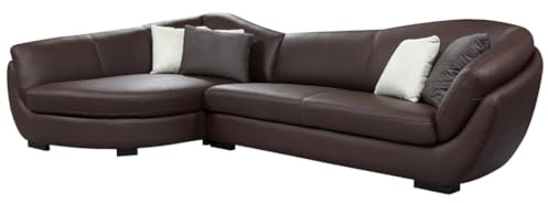 Vente-unique-Ecksofa Leder 5-Sitzer - Ecke Links - Büffelleder - Braun - CAIPI von Pascal MORABITO
