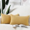 Madizz 2er Set Boho Gestreifte Kissenbezüge Weicher Kord Dekorativer Kissenbezug für Schlafzimmer Sofa Kissenhülle Gelb 40 x 60 cm