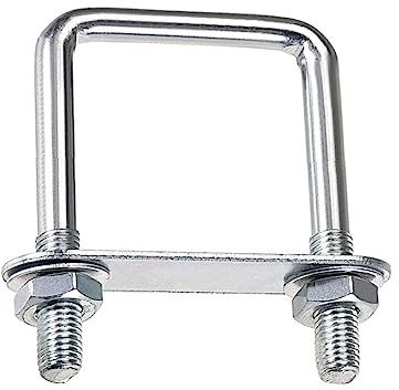 duoyif U-Pernos Pernos En U Cuadrado M10 100mm x 150mm Tornillos En U Acero Inox Con Tuercas Placas Arandela Perno U Para Fijación De Tuberías Tracción De Automóviles/Barcos 1Pieza (M10 100x150mm)