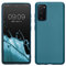 kwmobile Case kompatibel mit Samsung Galaxy S20 FE Hülle - Schutzhülle aus Silikon metallisch schimmernd - Handyhülle Metallic Karibikblau