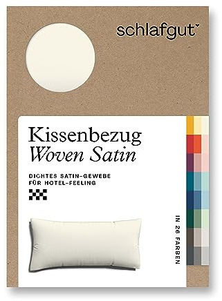 schlafgut Woven Satin Kissenbezug 40 x 80 cm Yellow Light Uni in Premium Hotelqualität, Kopfkissenbezug einzeln mit 100% weicher Baumwolle