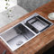banborba Fregadero doble empotrable de acero inoxidable con escurridor, escurridor y filtro de residuos, para cocina, bar, restaurante, pastelería, sala limpia, 78 x 43 x 21 cm, color plateado