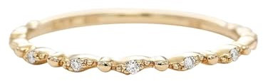 KnSam Echtschmuck Solitärring 9K Gelbgold Au375, Unendlichkeit Band Partnerringe mit Moissanit 750 Gold Diamantring Echtschmuck, Gr.47 (15.0)